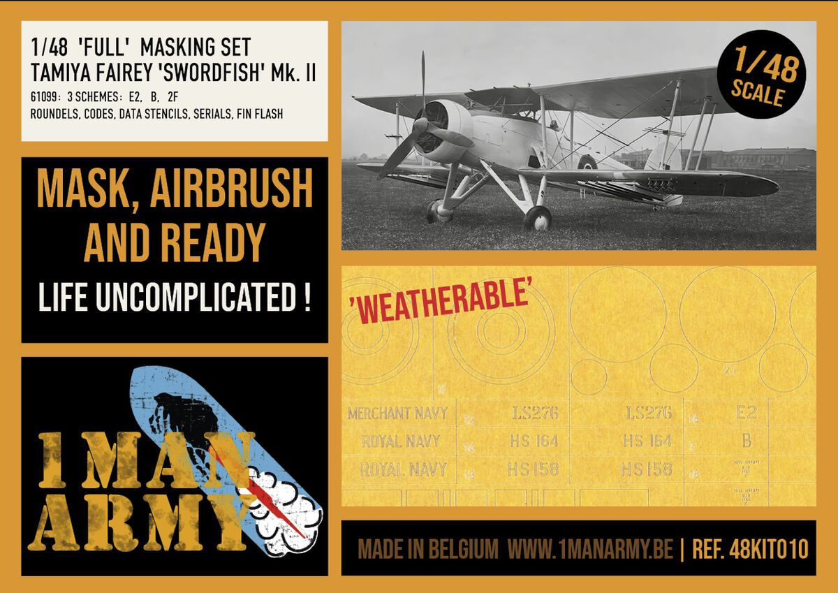 1:48 Fairey Swordfish Mk.II - Full Airbrush Maks Set (for Tamiya Kits)