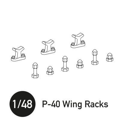 1:48 P-40 Wing Racks (for 30 lb and 40 lb bombs)