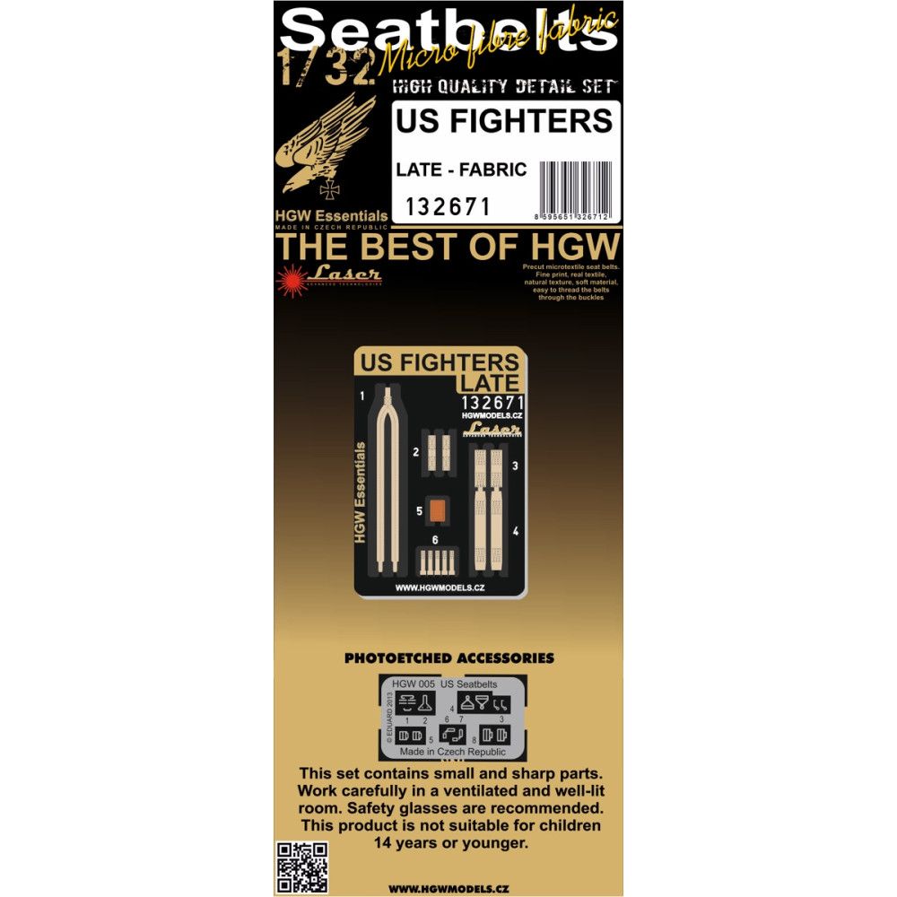 1:32 US Fighters Late (Fabric) - Seatbelts