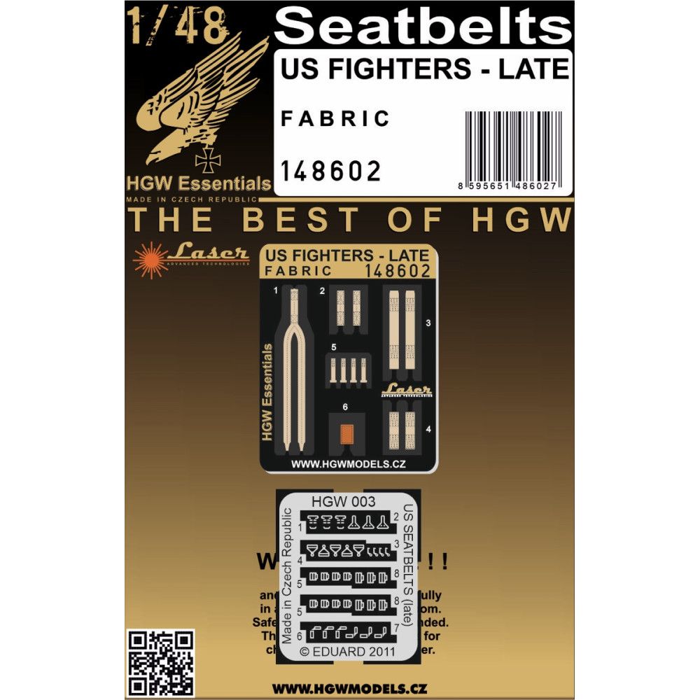 1:48 US FIGHTERS LATE (FABRIC) - SEATBELTS 
