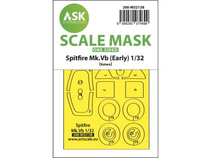 1:32 Spitfire Mk.Vb one-sided express fit and self adhesive mask for Kotare