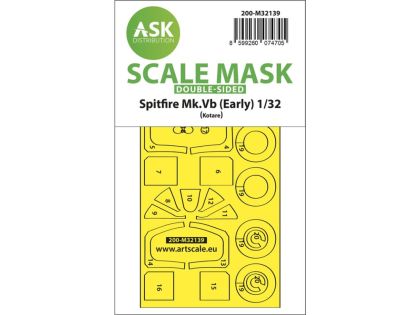 1:32 Spitfire Mk.Vb double-sided express fit and self adhesive mask for Kotare