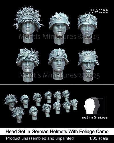 1:35 Head Set German Helmets Foliage