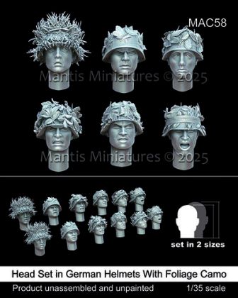 1:35 Head Set German Helmets Foliage