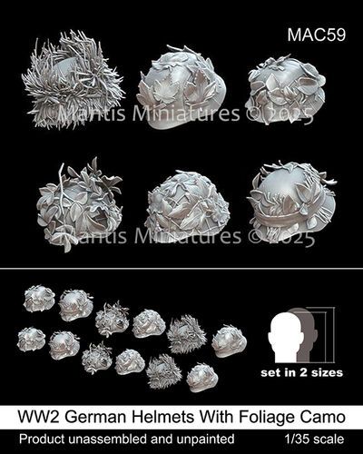 1:35 WW2 German Helmets Foliage Camo