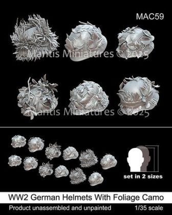 1:35 WW2 German Helmets Foliage Camo