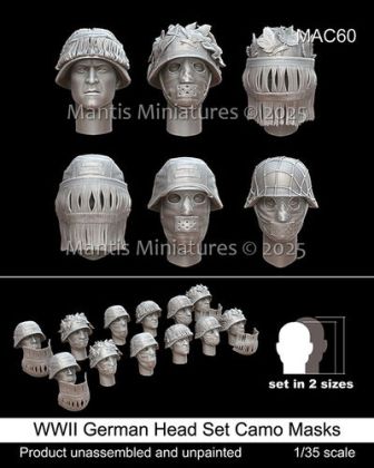 1:35 WWII German Head Set Masks