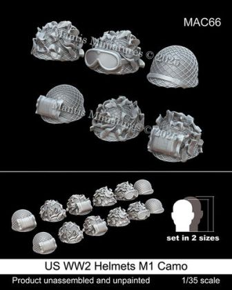 1:35 US WW2 Helmets M1 Camo