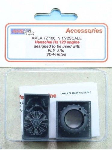 1:72 Hs 123 - Engine (3D-Printed / for Fly Kits)
