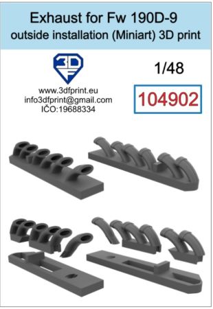 1:48 exhaust for Fw 190D-9 (miniart) outside installation