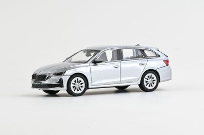1:43 Škoda Octavia IV FL Combi (2024) - Stříbrná Brilliant Metalíza