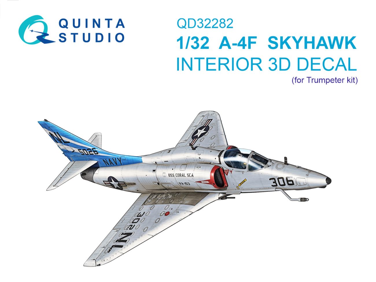 1:32 A-4F Skyhawk 3D-Printed & coloured Interior on decal paper (Trumpeter)
