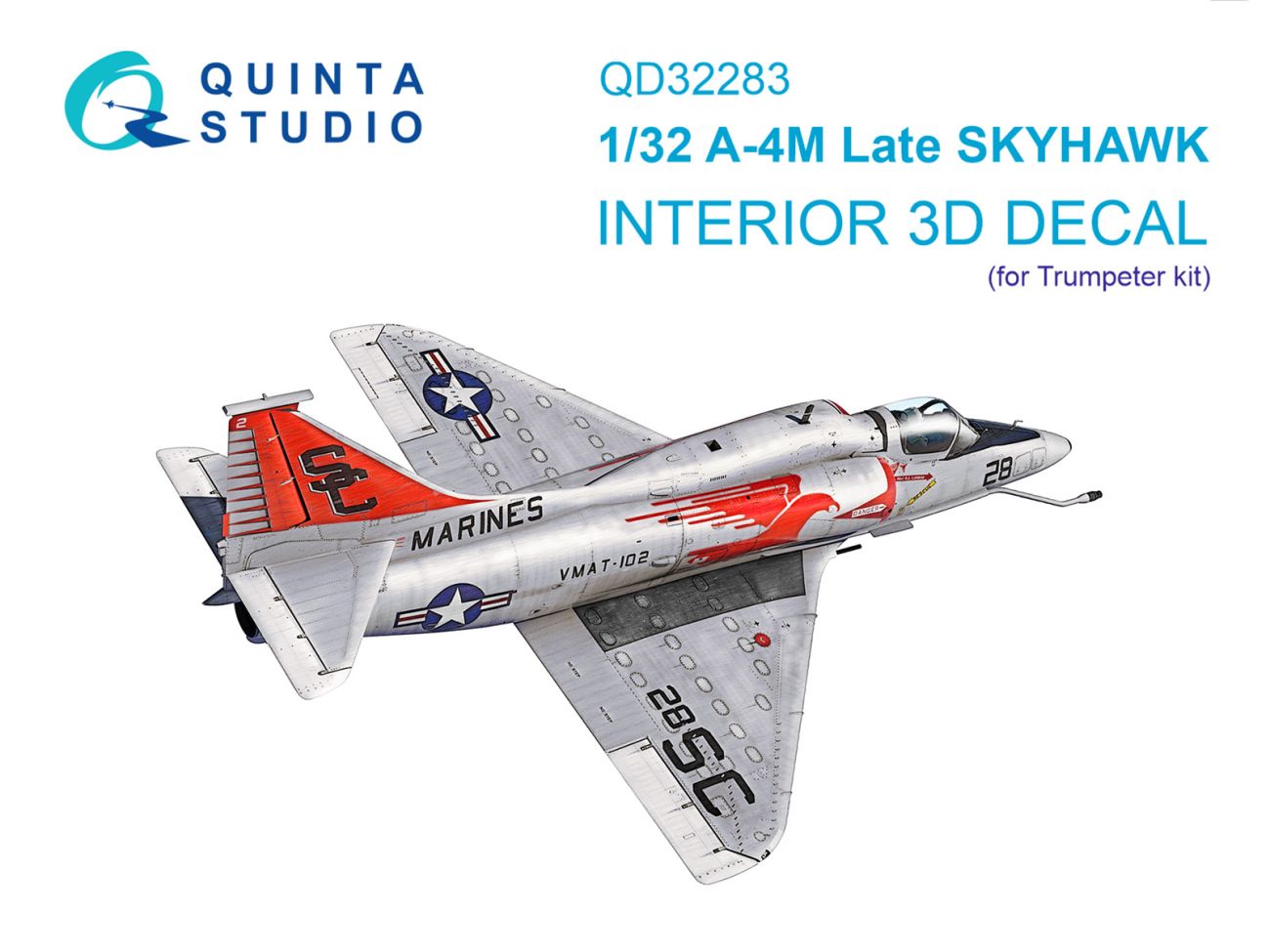 1:32 A-4M Late Skyhawk 3D-Printed & coloured Interior on decal paper (Trumpeter)