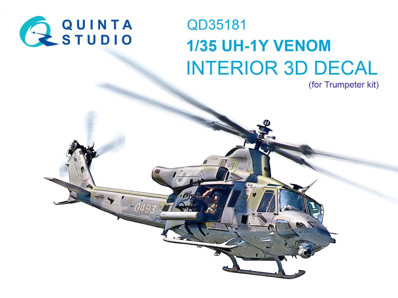 1:35 UH-1Y 3D-Printed & coloured Interior on decal paper (Trumpeter)