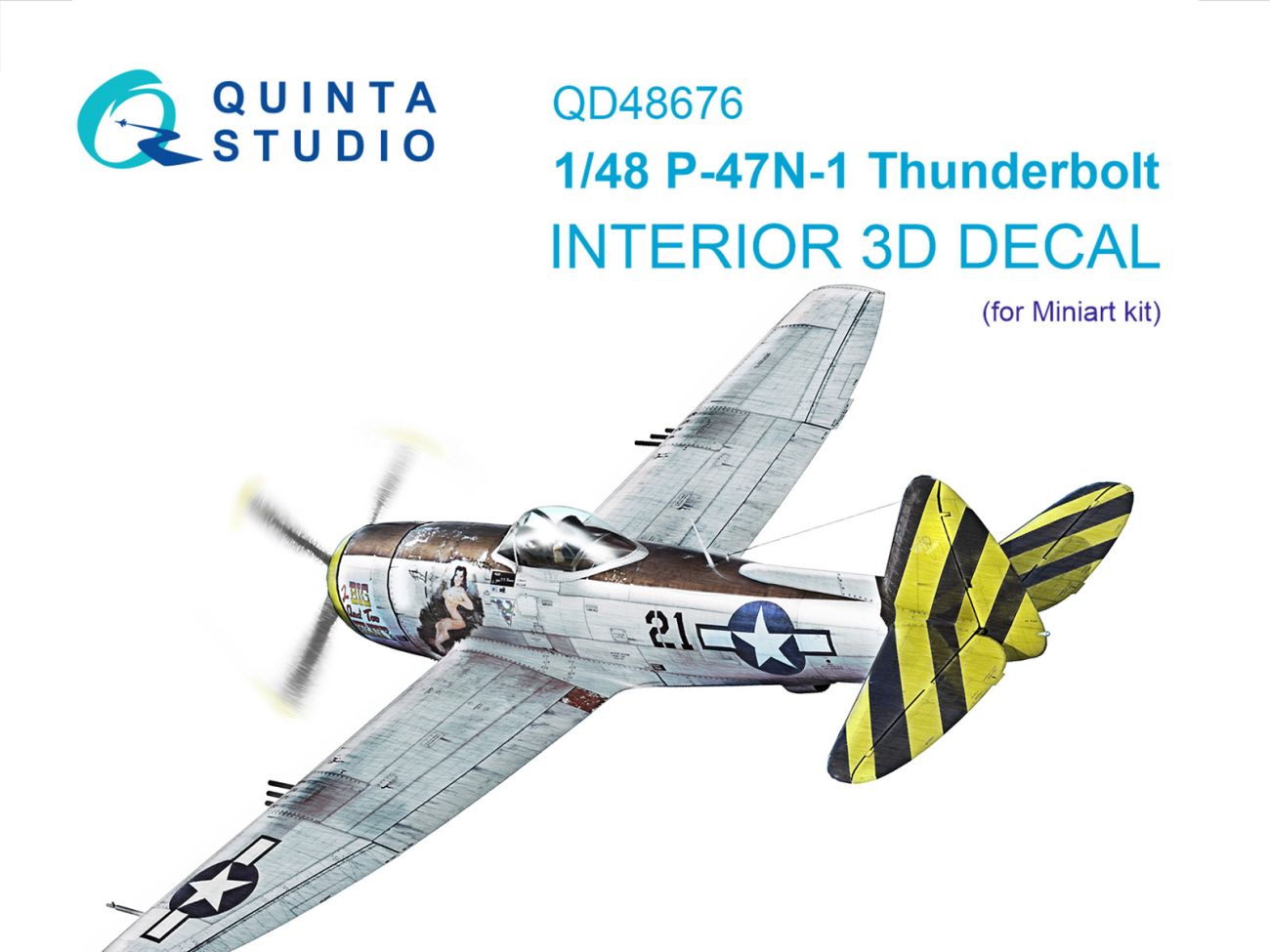 1:48 P-47N-1 Thunderbolt 3D-Printed & coloured Interior on decal paper (Miniart)
