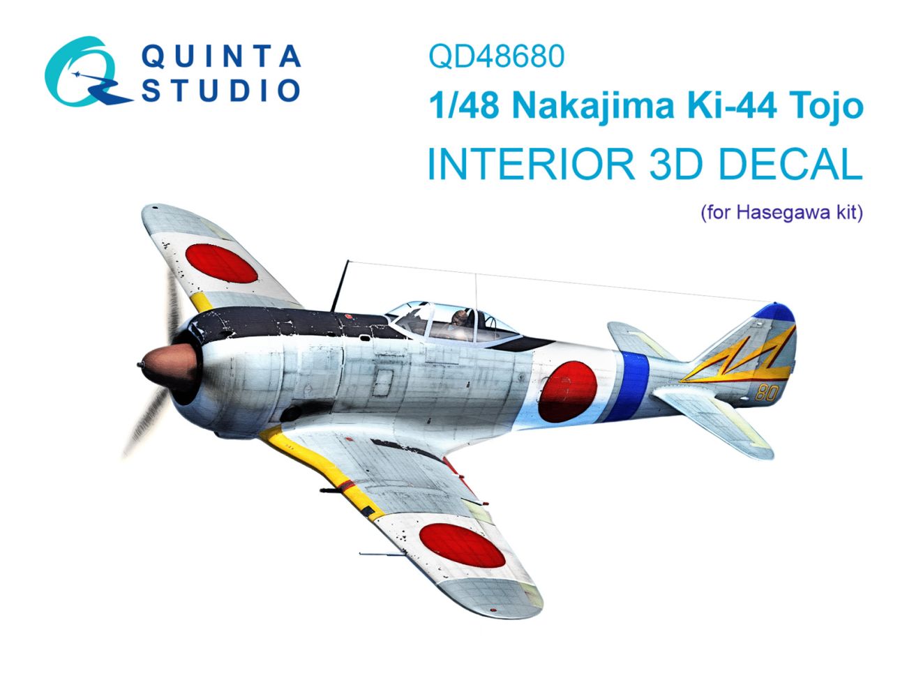 1:48 Nakajima Ki-44 3D-Printed & coloured Interior on decal paper (Hasegawa)