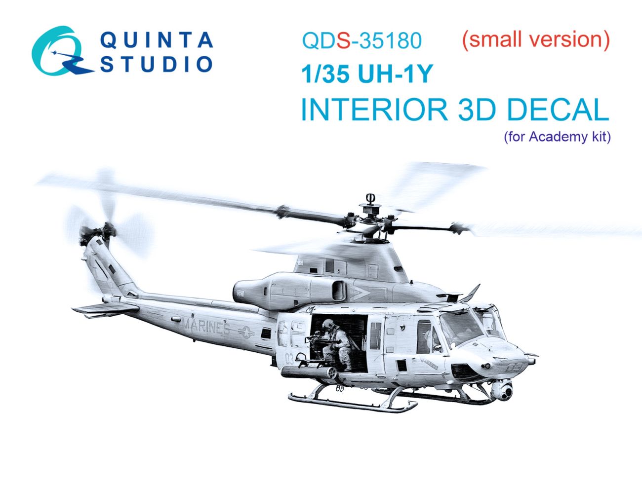 1:35 UH-1Y 3D-Printed & coloured Interior on decal paper (Academy) (Small version)