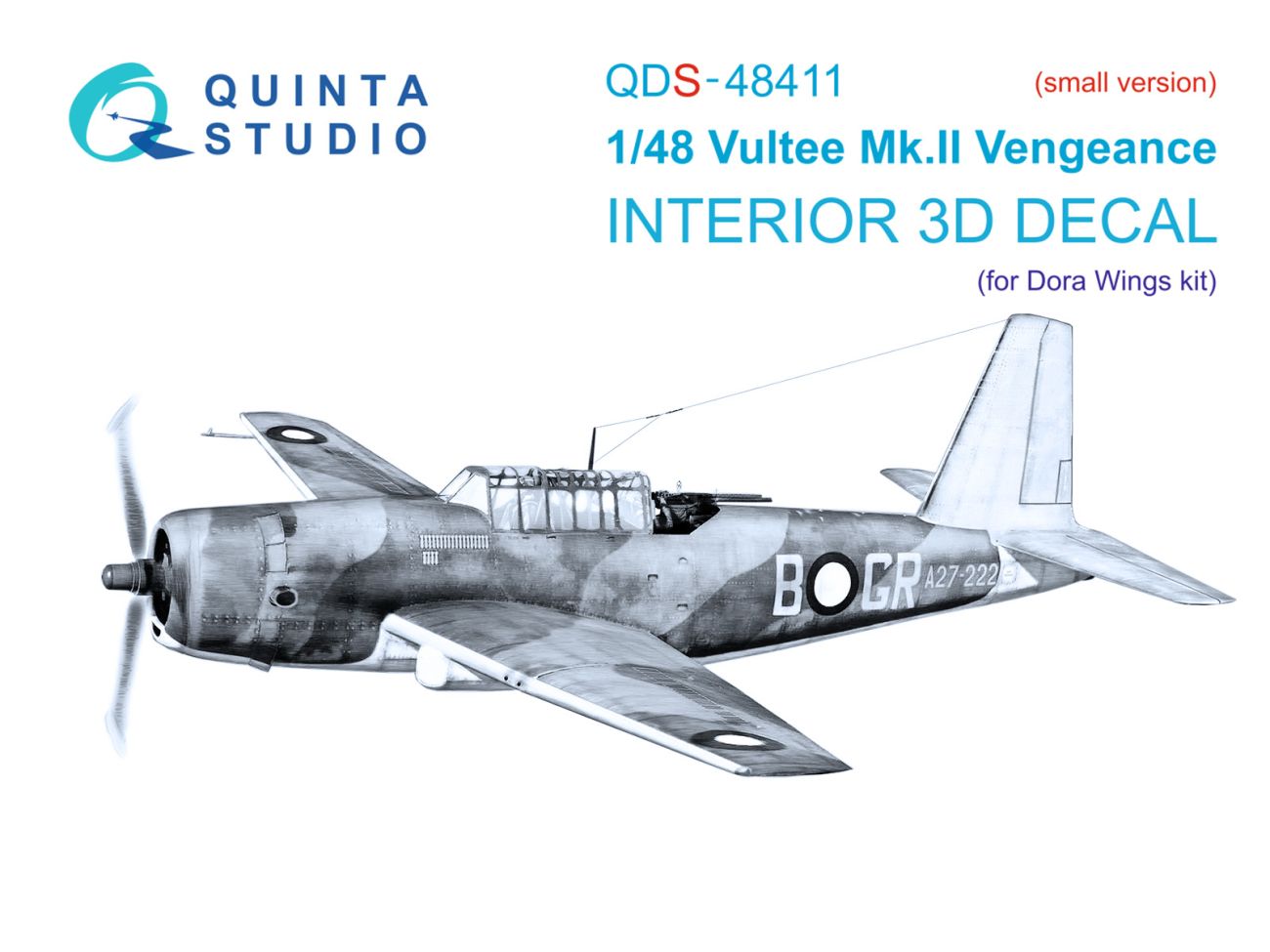 1:48 Vultee Mk.II Vengeance 3D-Printed & coloured Interior on decal paper (Dora Wings) (Small version)