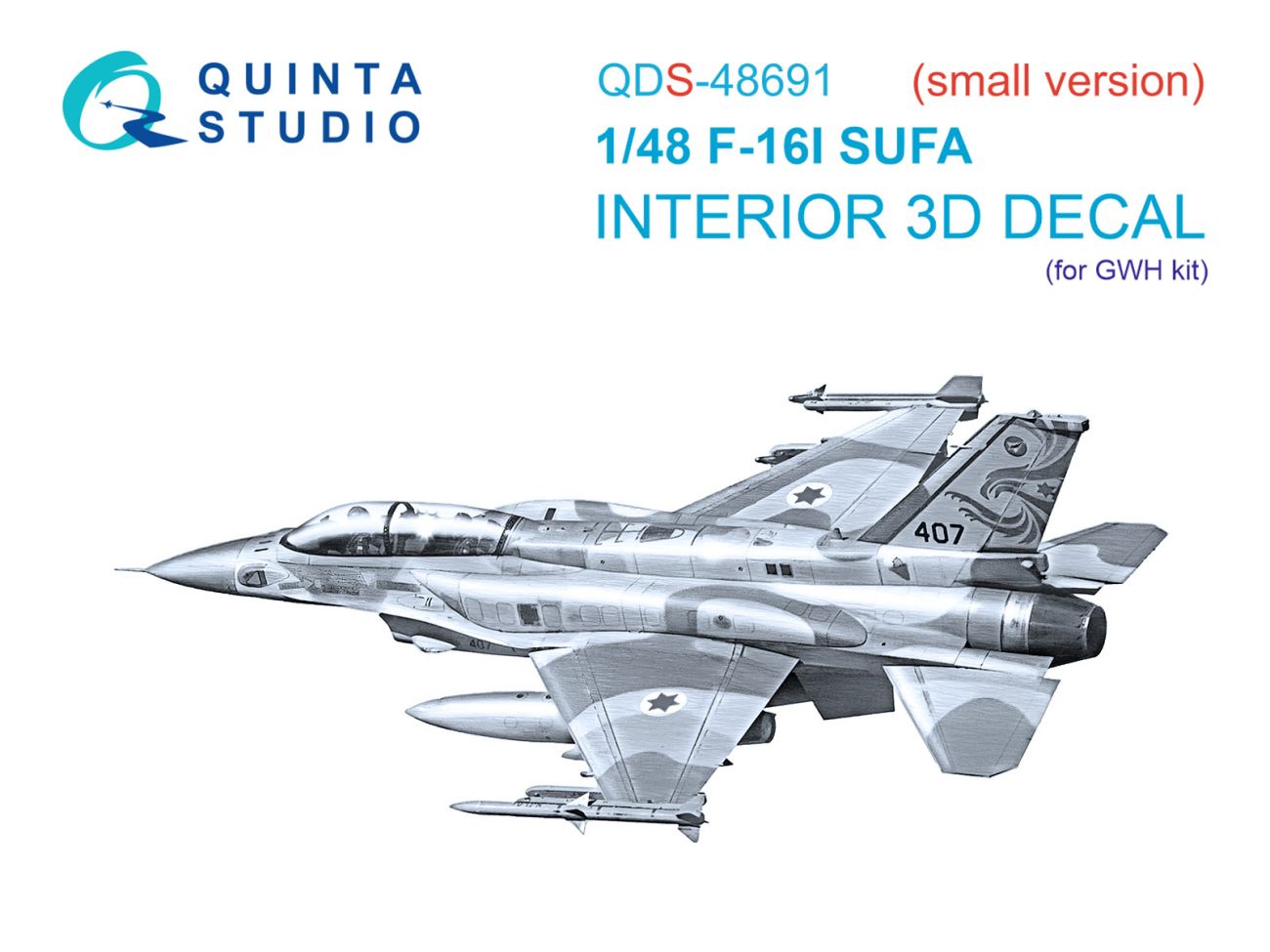 1:48 F-16I SUFA 3D-Printed & coloured Interior on decal paper (GWH) (Small version)