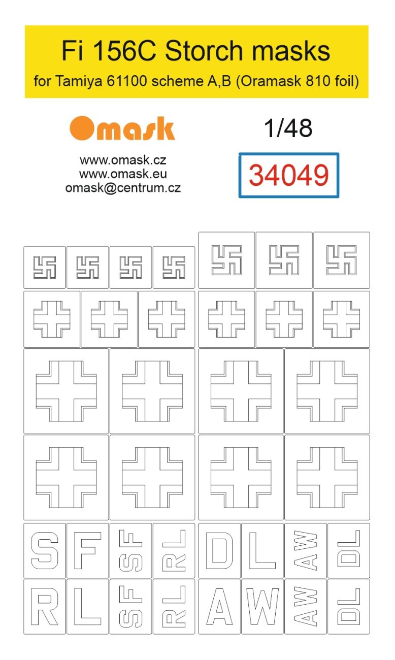 1:48 Fi 156C Storch mask (for Tamiya 61100 scheme A,B)