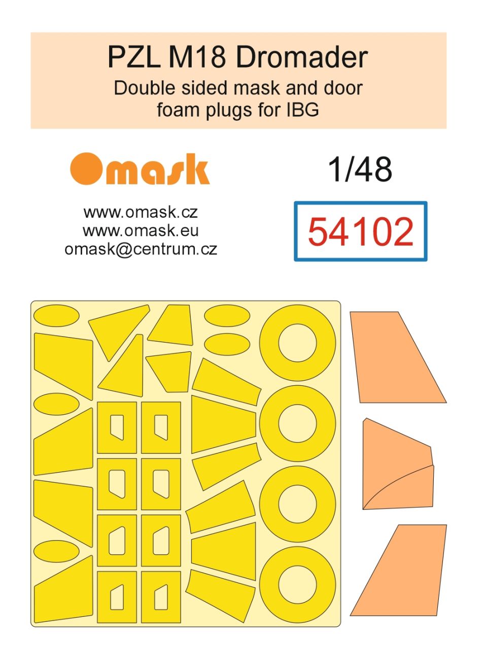 1:48 PZL M18 Dromader double sided mask and door foam plugs (for IBG)