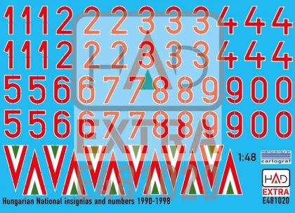1:48 Hungarian National Insignias and numbers 1990-1998 decal sheet