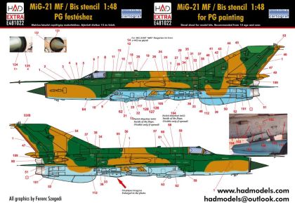 1:48 MiG-21 Hungarian stencil decal sheet