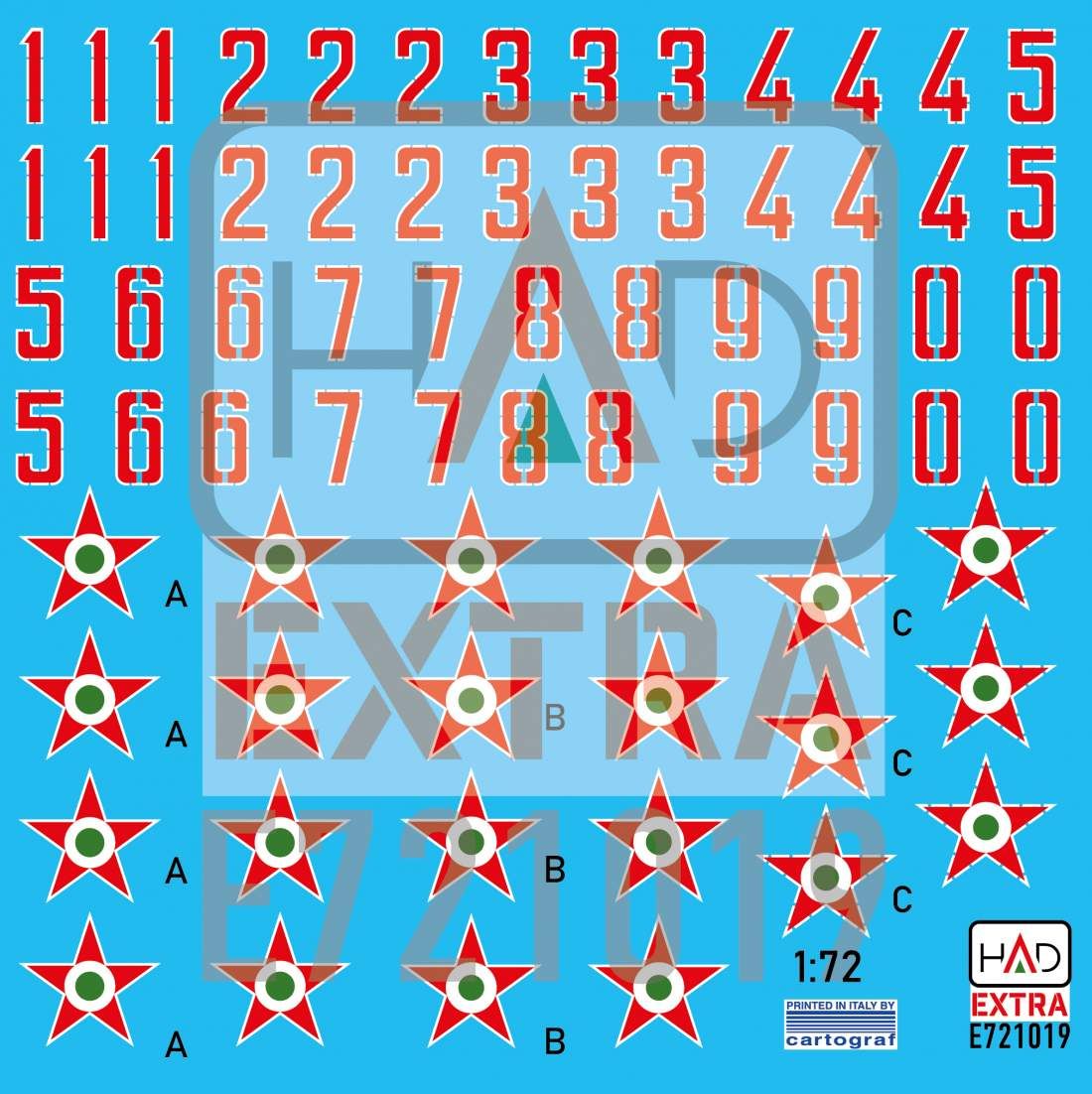 1:72 Hungarian National Insignias and numbers 1951-1990 decal sheet