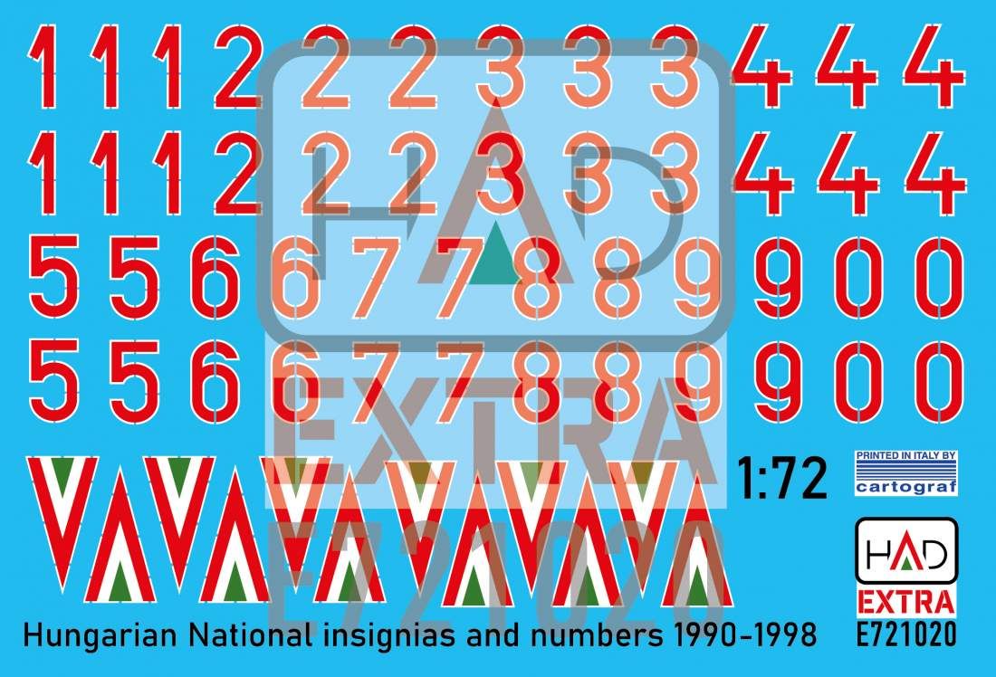 1:72 Hungarian National Insignias and numbers 1990-1998 decal sheet