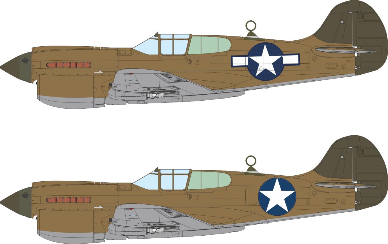 1:48 Curtiss P-40 K - US National Insignia Mask Set for Eduard