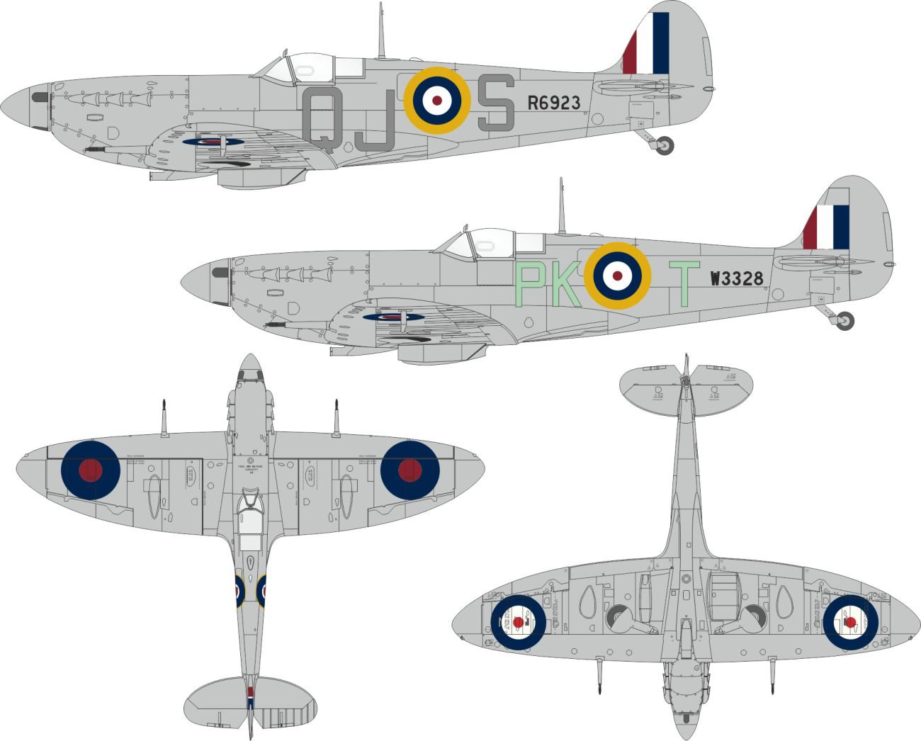 1:32 Spitfire Mk.Vb Early - British National Insignia Mask Set (for Kotare Kits)