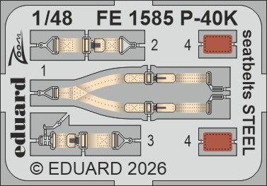 1:48 Curtiss P-40 K - Seatbelts Steel Zoom Set for Eduard