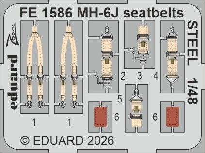 1:48  Hughes MH-6 J - Seatbelts Steel Zoom Set for ICM