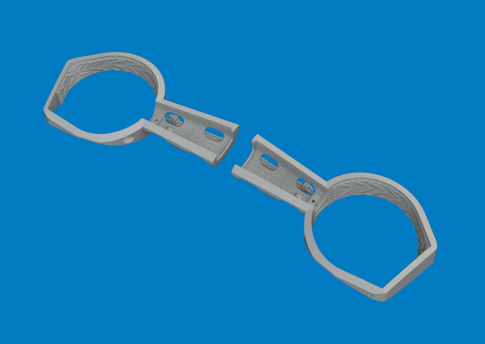 1:48 Bf-109 G - Wheel Bays Angular (for Eduard Kits / 3D-Printed)