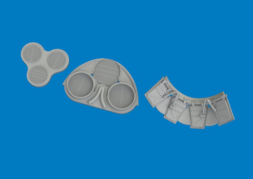 1:48 Curtiss P-40 K - Radiators Upgrade Set (for Eduard Kits / 3D-Printed)