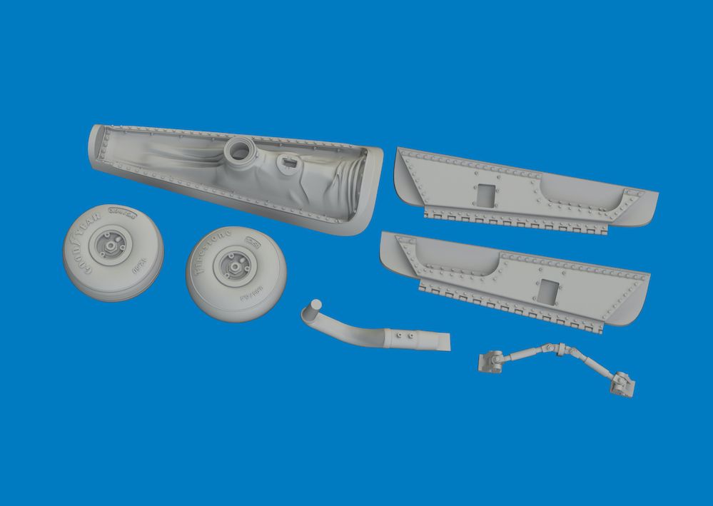 1:48 Curtiss P-40 K - Tail Wheel Bay (for Eduard Kits / 3D-Printed)