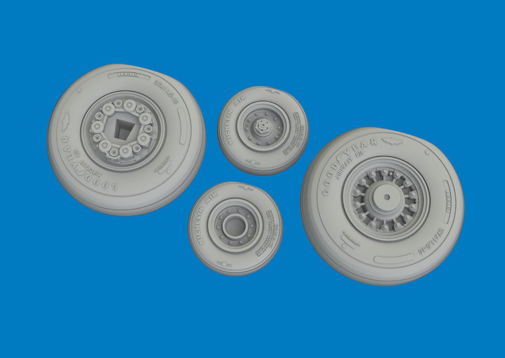 1:72 F-14 D Tomcat - 3D-Printed Wheels Set (for Tamiya Kits)