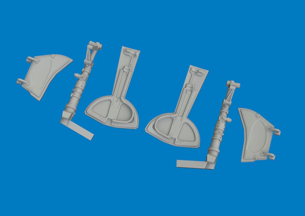 1:72 Bf-109 K-4 - 3D-Printed Undercarriage Legs (for Eduard Kits)