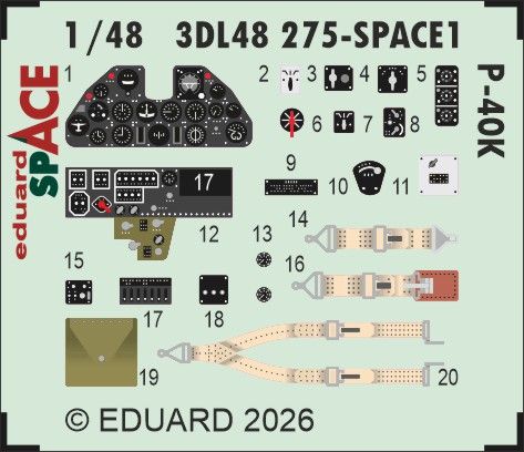 1:48 Curtiss P-40 K - Space Set for Eduard