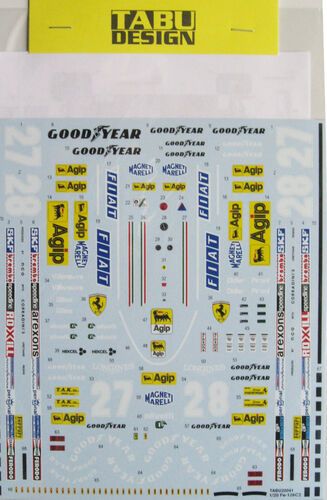 1:20 Ferrari 126C2 - Full Sponsor Decal Set (for Fujimi Kits)