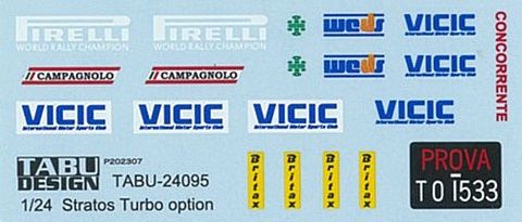 1:24 Lancia Stratos Turbo - Option Decal Set (for Tamiya Kits)