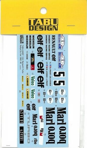 1:24 Renault 5 Turbo - Rally Du Var 1982 Decal Set (for Tamiya Kits)