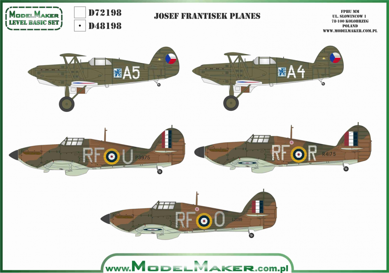 1:48 Josef Frantisek Planes (Avia B.543 and Hawker Hurricane)