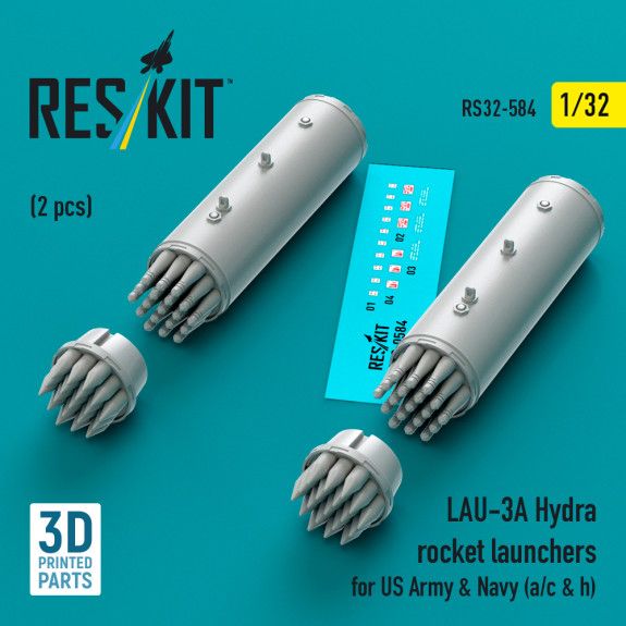 1:32 LAU-3A Hydra rocket launchers for US Army & Navy (a/c & h) (2 pcs)