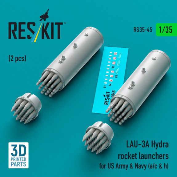 1:35 LAU-3A Hydra rocket launchers for US Army & Navy (a/c & h) (2pcs)