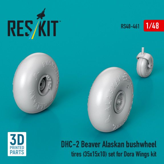 1:48 DHC-2 Beaver Alaskan bushwheel tires (35x15x10) set for Dora Wings kit