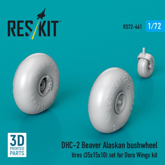 1:72 DHC-2 Beaver Alaskan bushwheel tires (35x15x10) set for Dora Wings kit