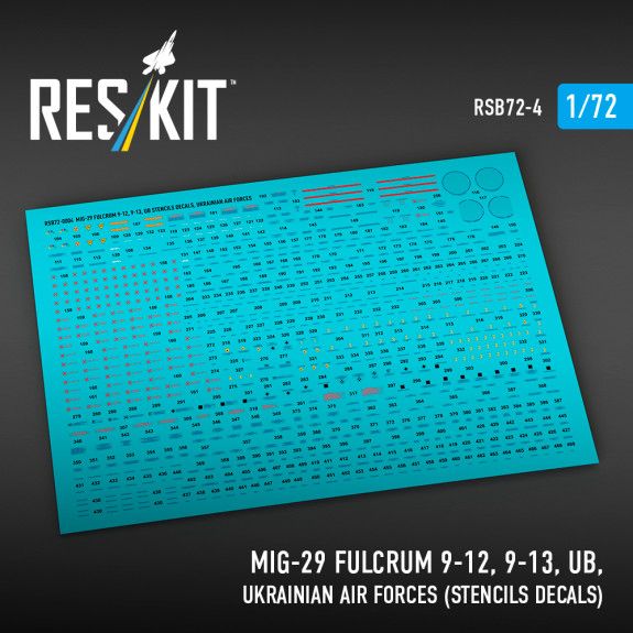 1:72 MiG-29 Fulcrum 9-12, 9-13, UB, Ukrainian Air Forces (Stencils Decals)