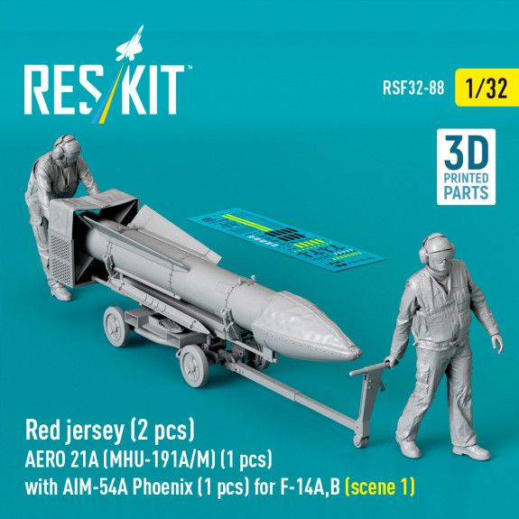 1:32 Red jersey (2 pcs) AERO 21A (MHU-191A/M) (1 pcs) with AIM-54A Phoenix (1 pcs) for F-14A,B (scene 1)