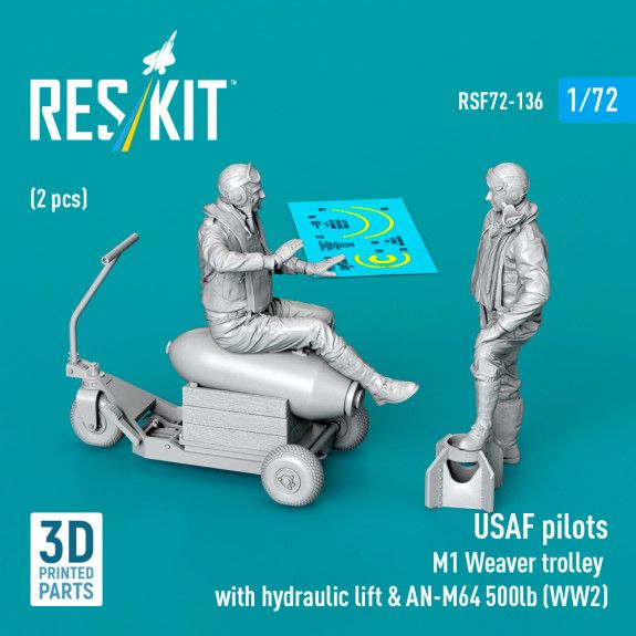 1:72 USAF pilots (2pcs) & M1 Weaver Hydraulic bomb lift & AN-M64 500lb (WW2)